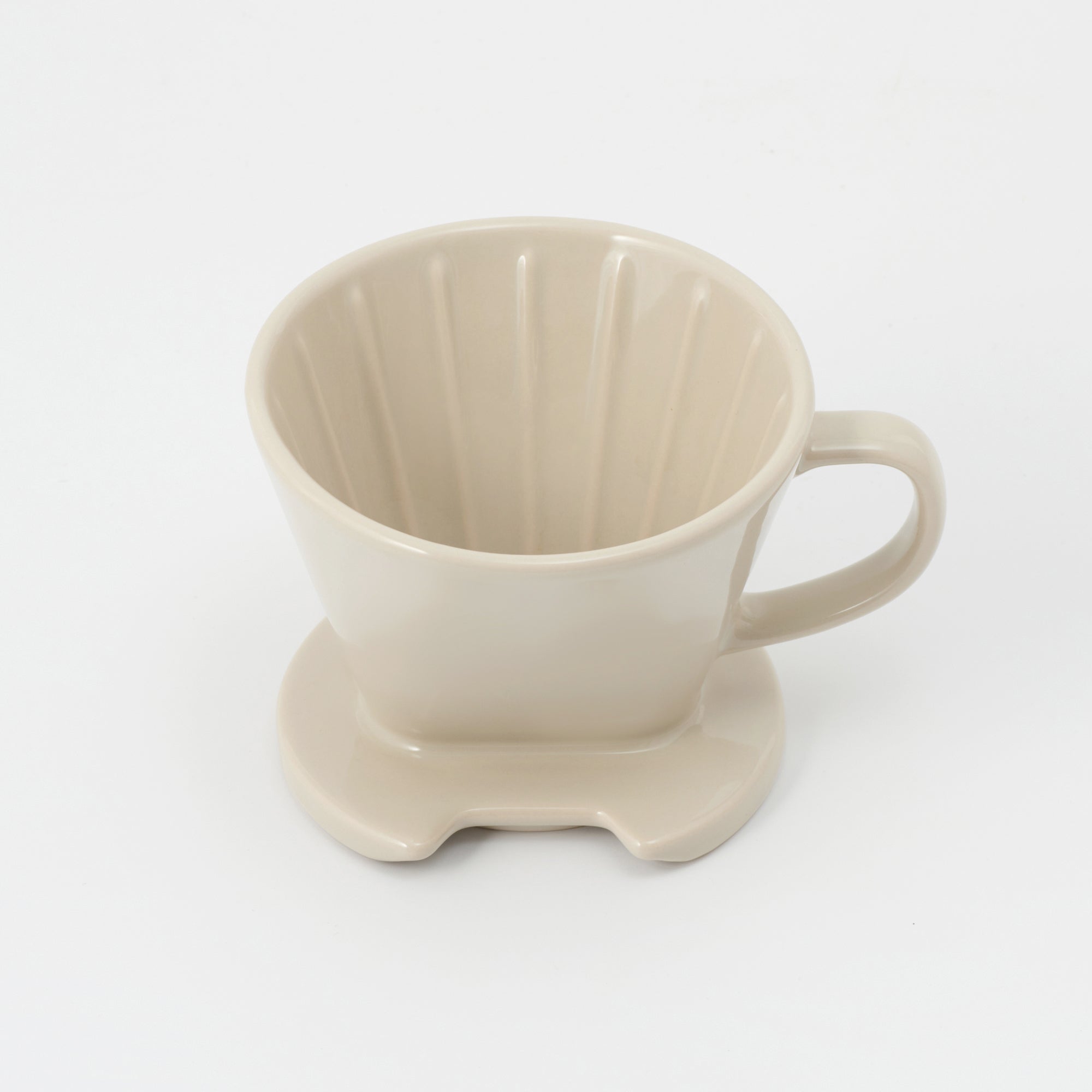 Stoneware Coffee Dripper - Gray Beige - Image 3