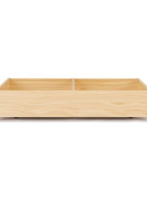 [HD] Pine Wooden Bed Storage Box with Divider