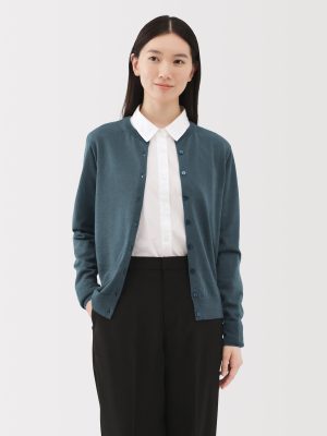 Wool Crew Neck Cardigan