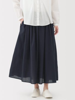 Cotton Voile Gathered Skirt