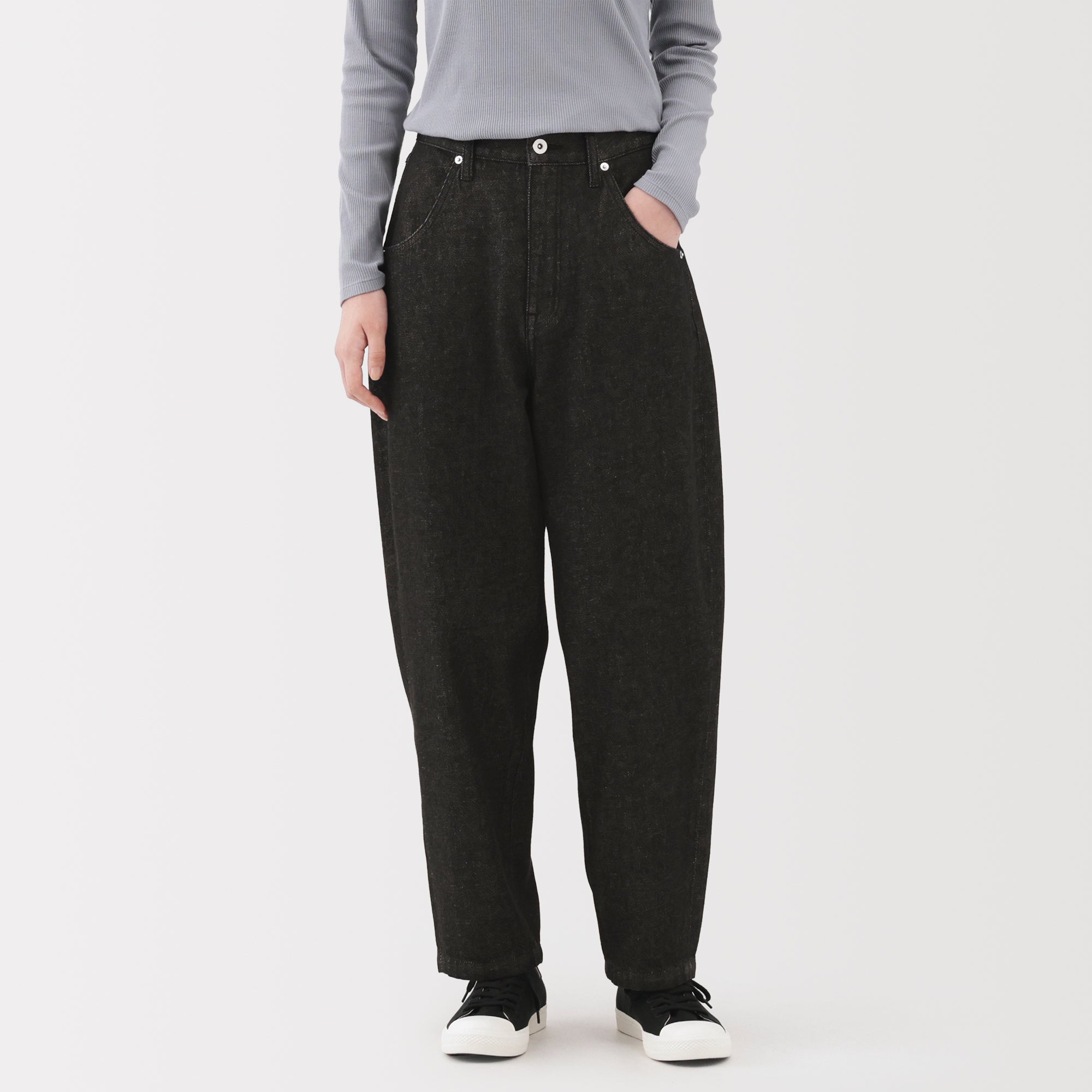 Kapok Blend Denim Barrel Pants