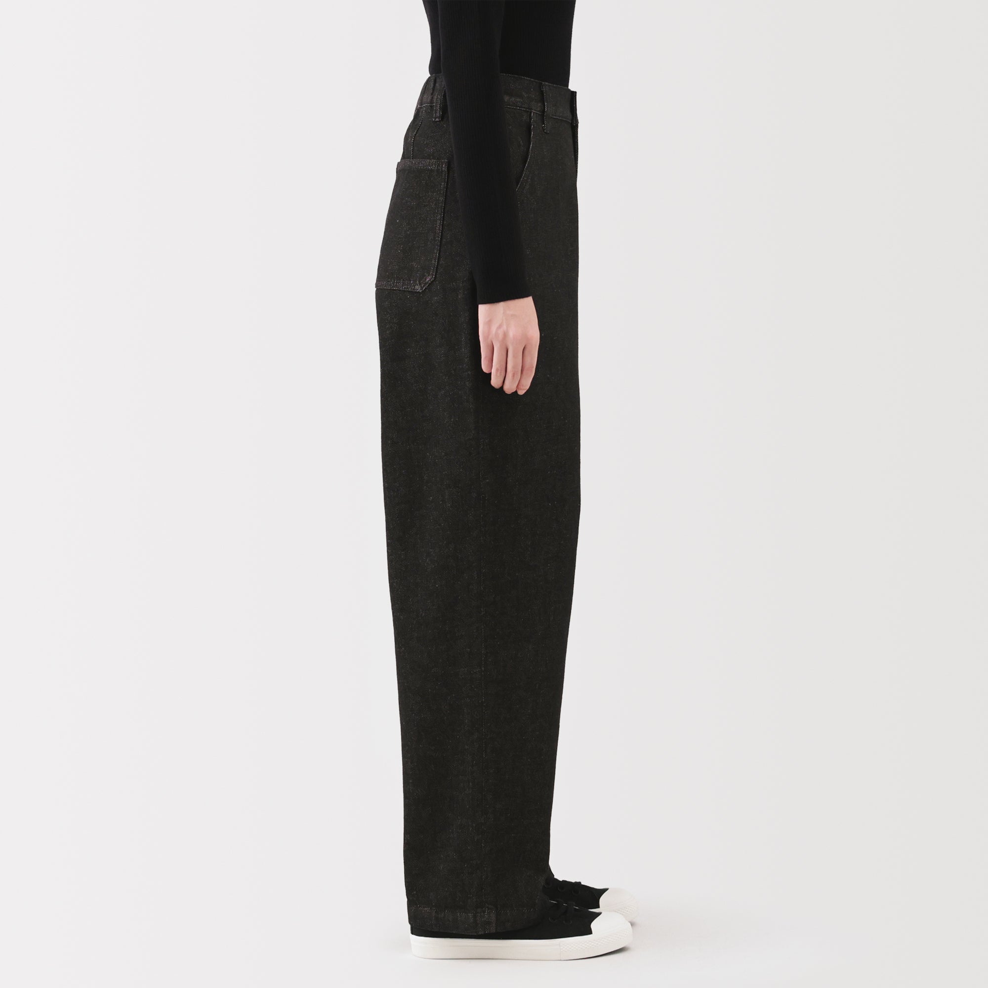 Kapok Blend Denim Wide Tapered Pants - Image 5