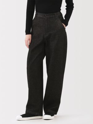 Kapok Blend Denim Wide Tapered Pants