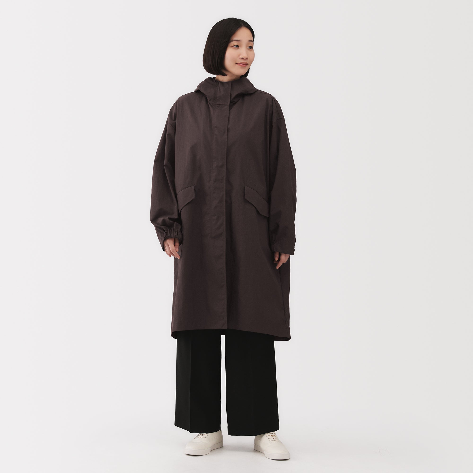 Water-Repellent Hooded Long Coat - Image 4