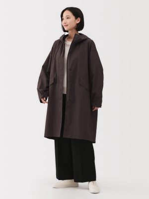 Water-Repellent Hooded Long Coat