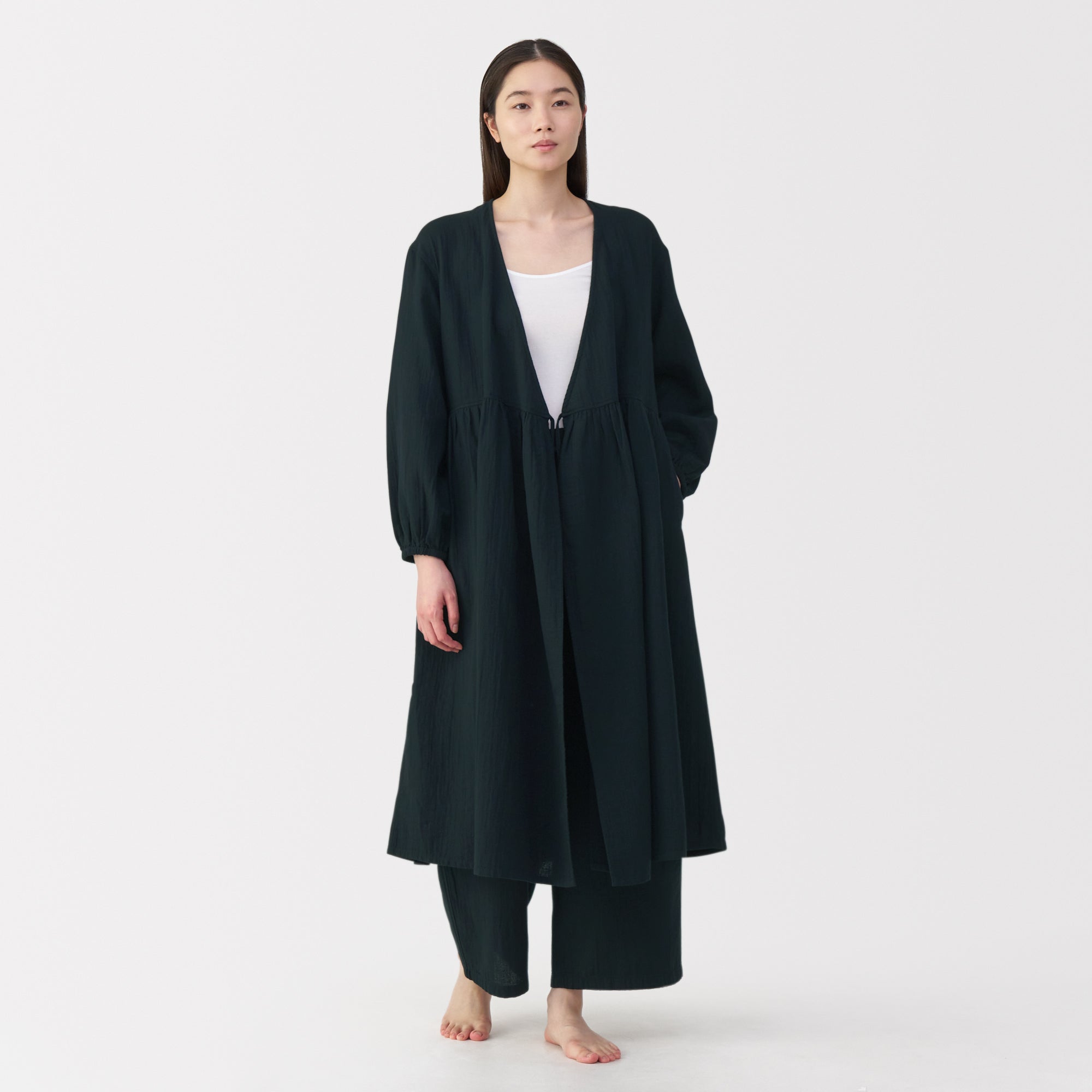 Crepe Gauze Long Cardigan - Image 13