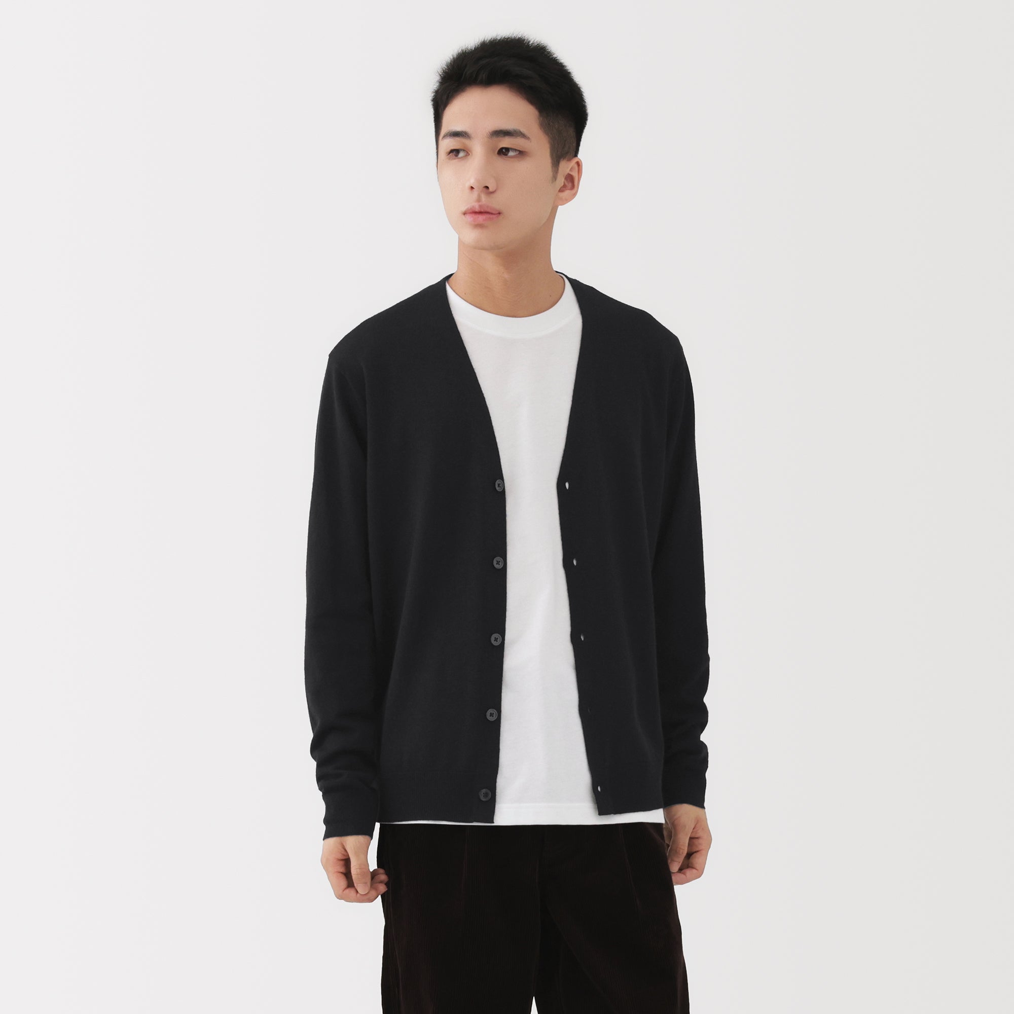 Wool V-Neck Cardigan - Image 10