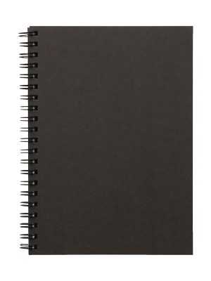 B6 Recycled Paper Double Ring Blank Notebook - Dark Gray