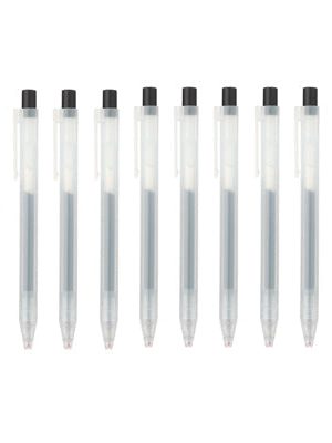 Gel Ink Ballpoint Pen Knock Type 0.5mm - Blue Black (10 Pack)