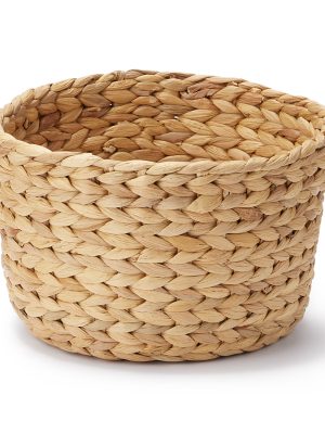 Water Hyacinth Basket - Round - Shallow Dia. 9.8 x H6.3