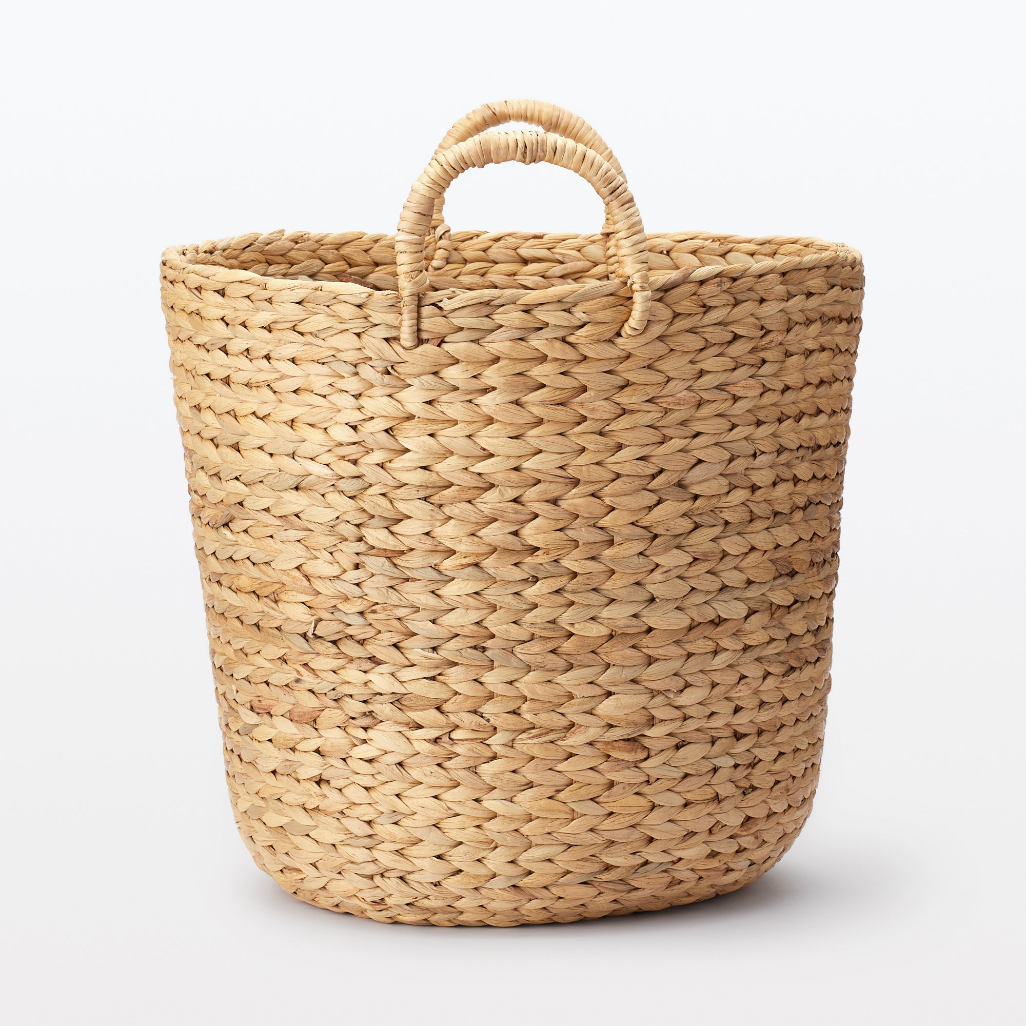 Water Hyacinth Basket with Handles - Round - Large Dia. 17.7 x H15.7 - Image 3