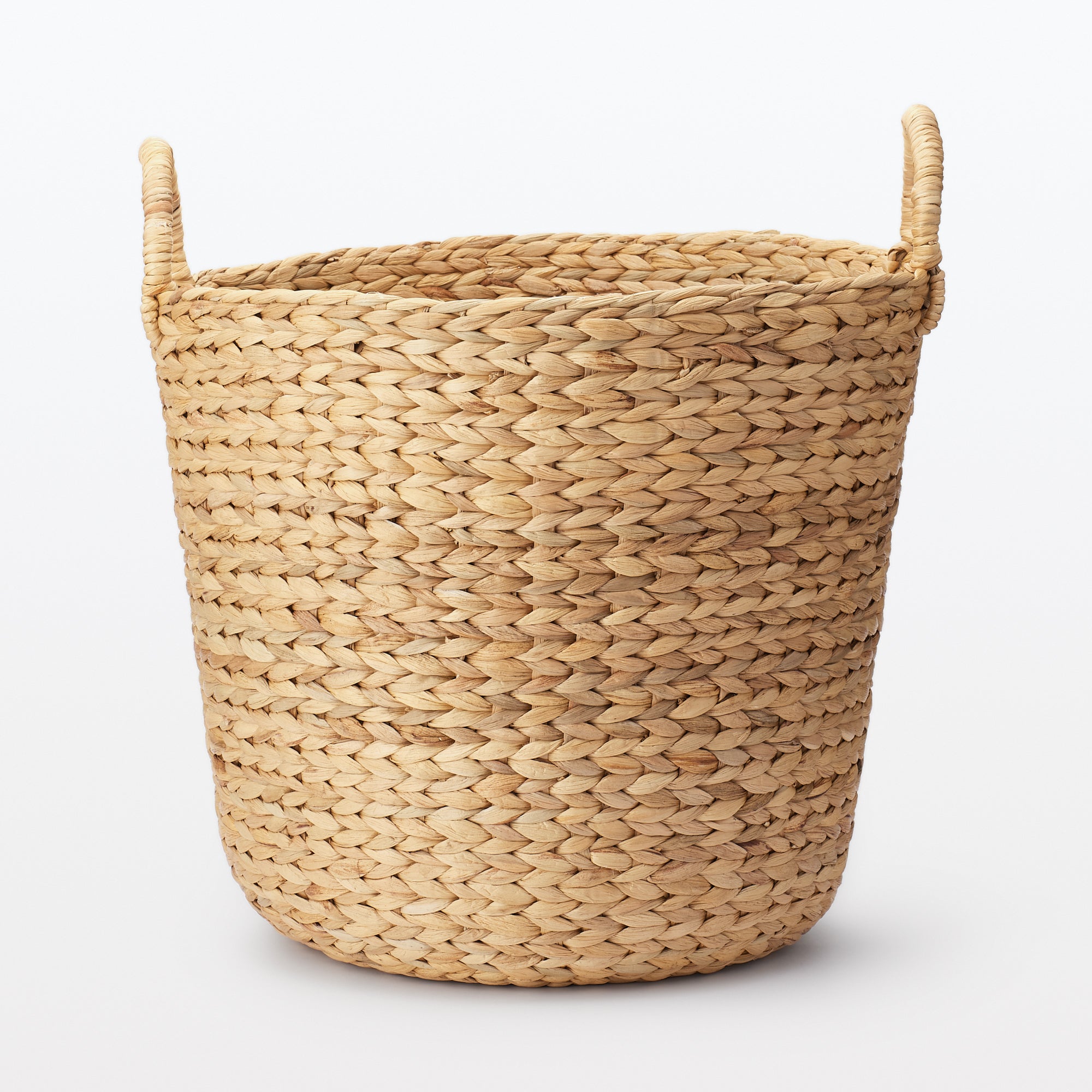 Water Hyacinth Basket with Handles - Round - Large Dia. 17.7 x H15.7 - Image 4