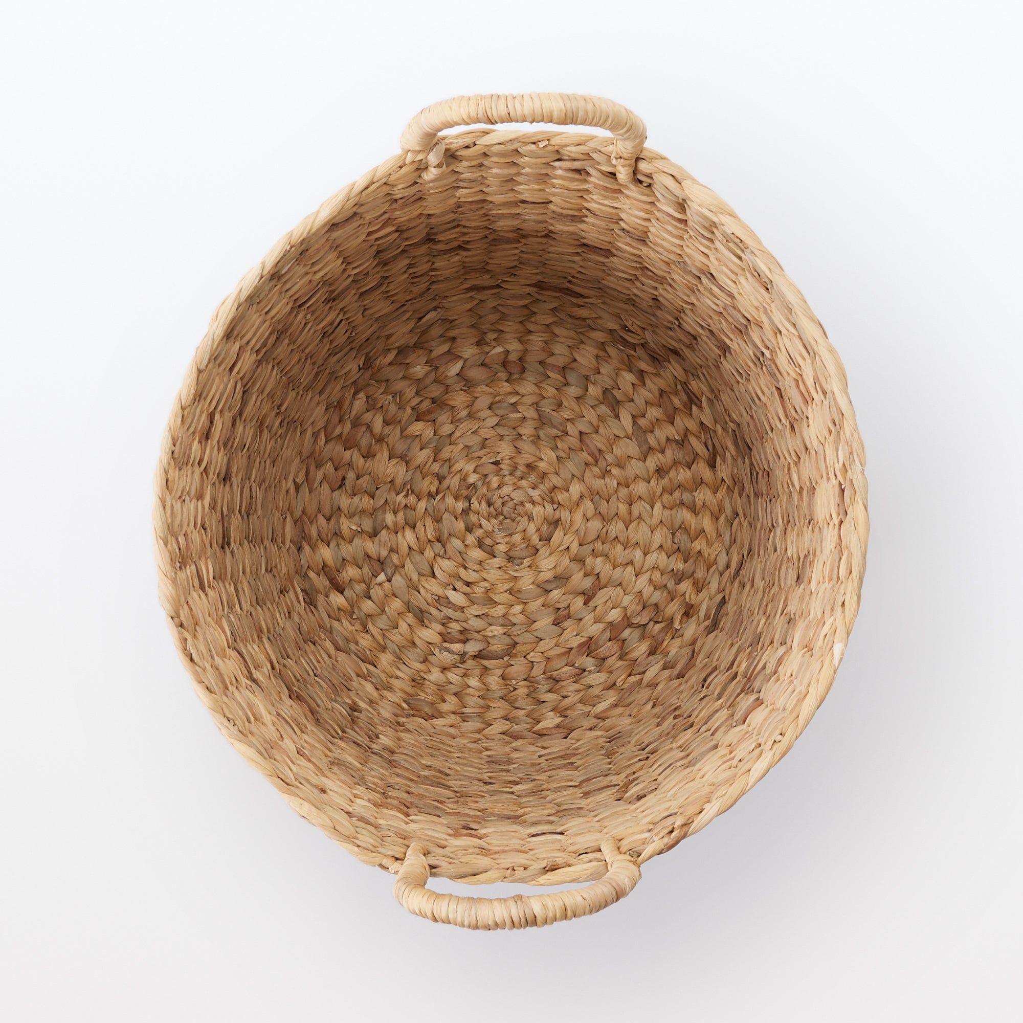 Water Hyacinth Basket with Handles - Round - Large Dia. 17.7 x H15.7 - Image 5