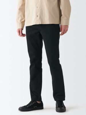 Men's Stretch Denim Slim Pants Black (L 30inch / 76cm)