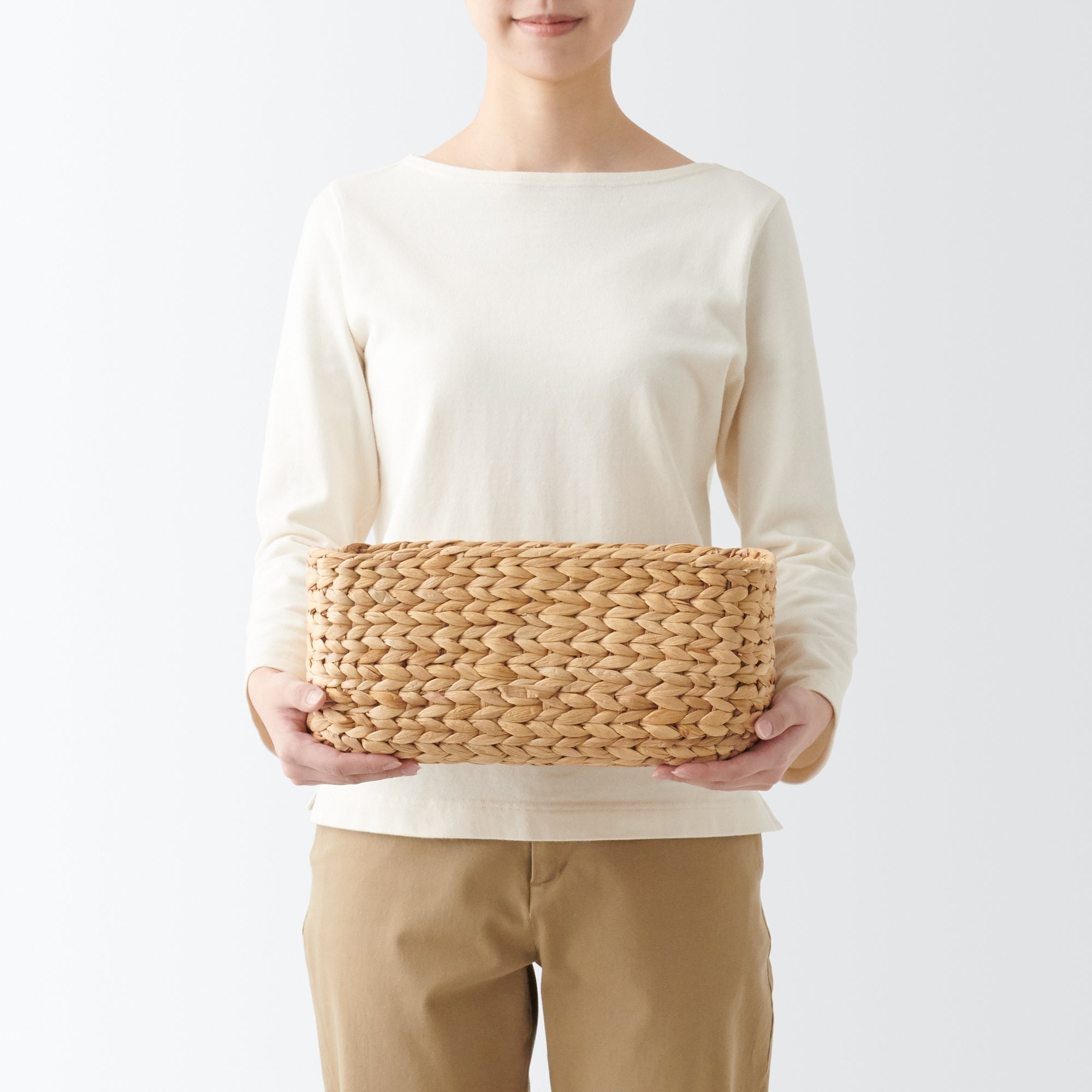 Water Hyacinth Basket - Rectangle - Medium W13.4 x D9.1 x H6.3 - Image 2