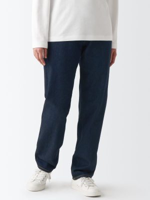 Women's Denim Regular Pants - Dark Navy (L 31inch / 79cm)