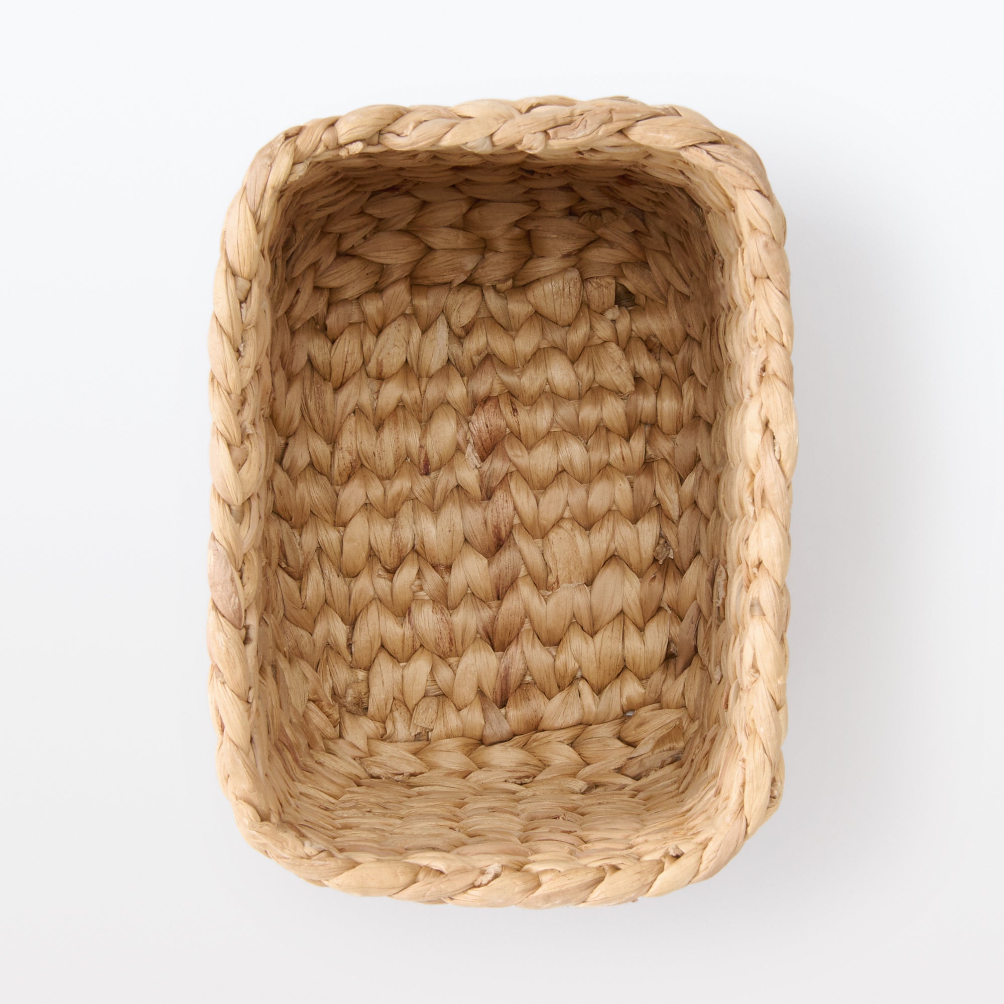 Water Hyacinth Basket - Rectangle - Large Half W6.7 x D9.1 x H9.4 - Image 5