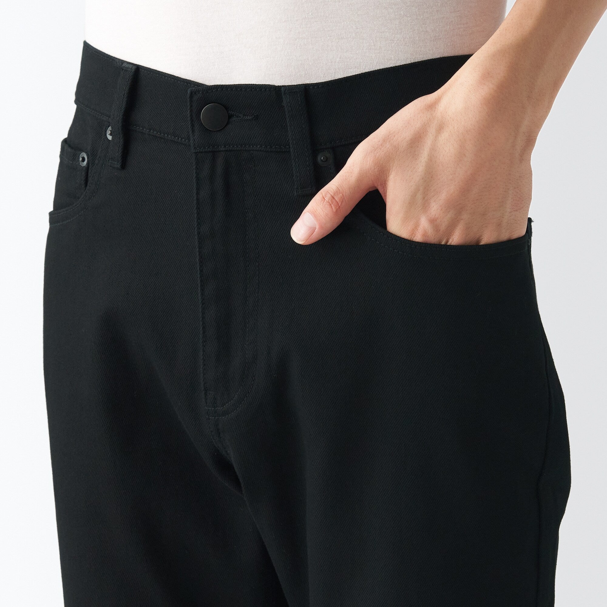 Men's Stretch Denim Slim Pants Black (L 32inch / 82cm) - Image 8