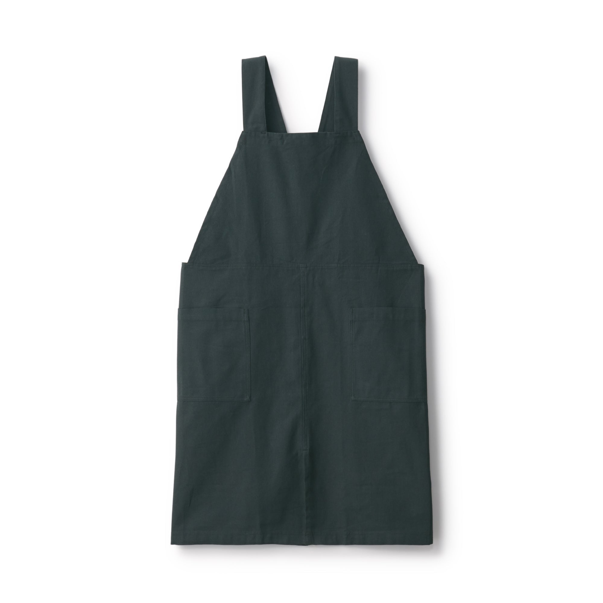 Plain Weave Cotton Shoulder Strap Apron - Dark Grey
