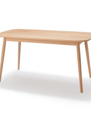 Beech Wood Table with Round Legs - W 59.1