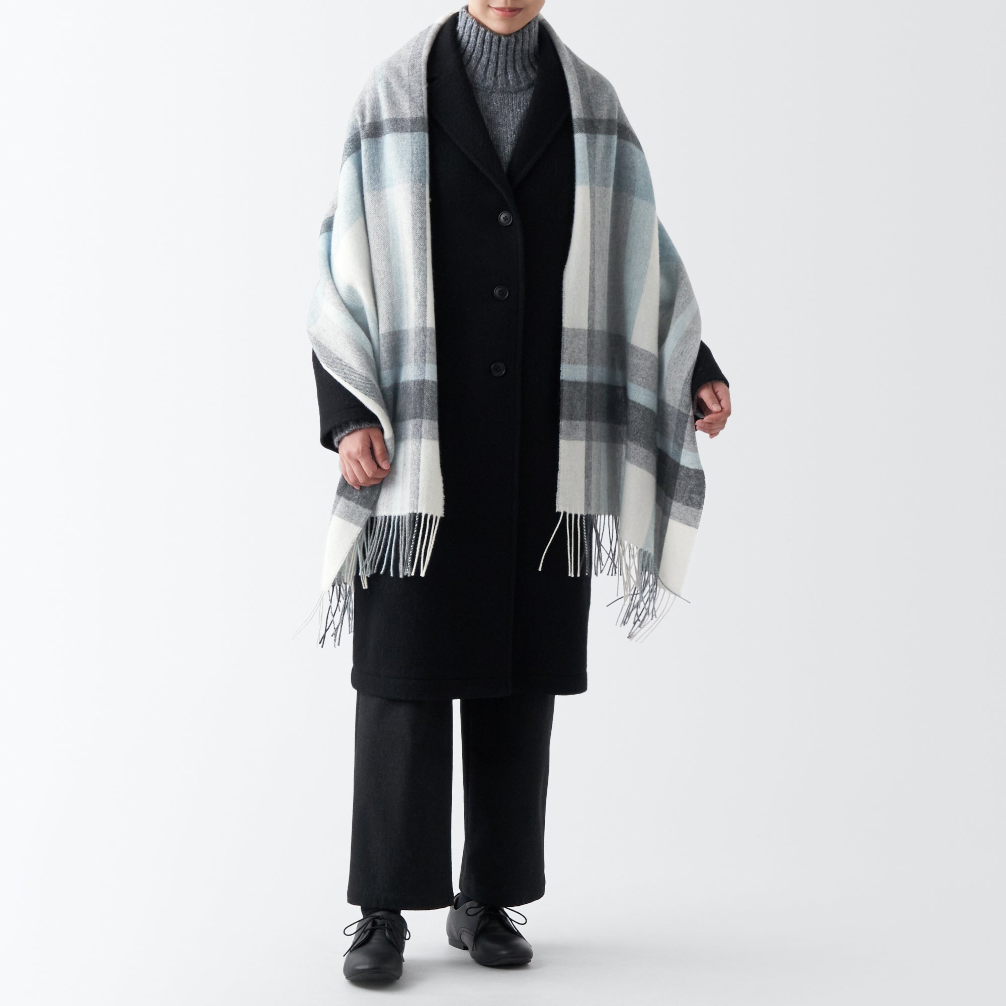 Wool 2-way Large Stole - Patterned - Image 13