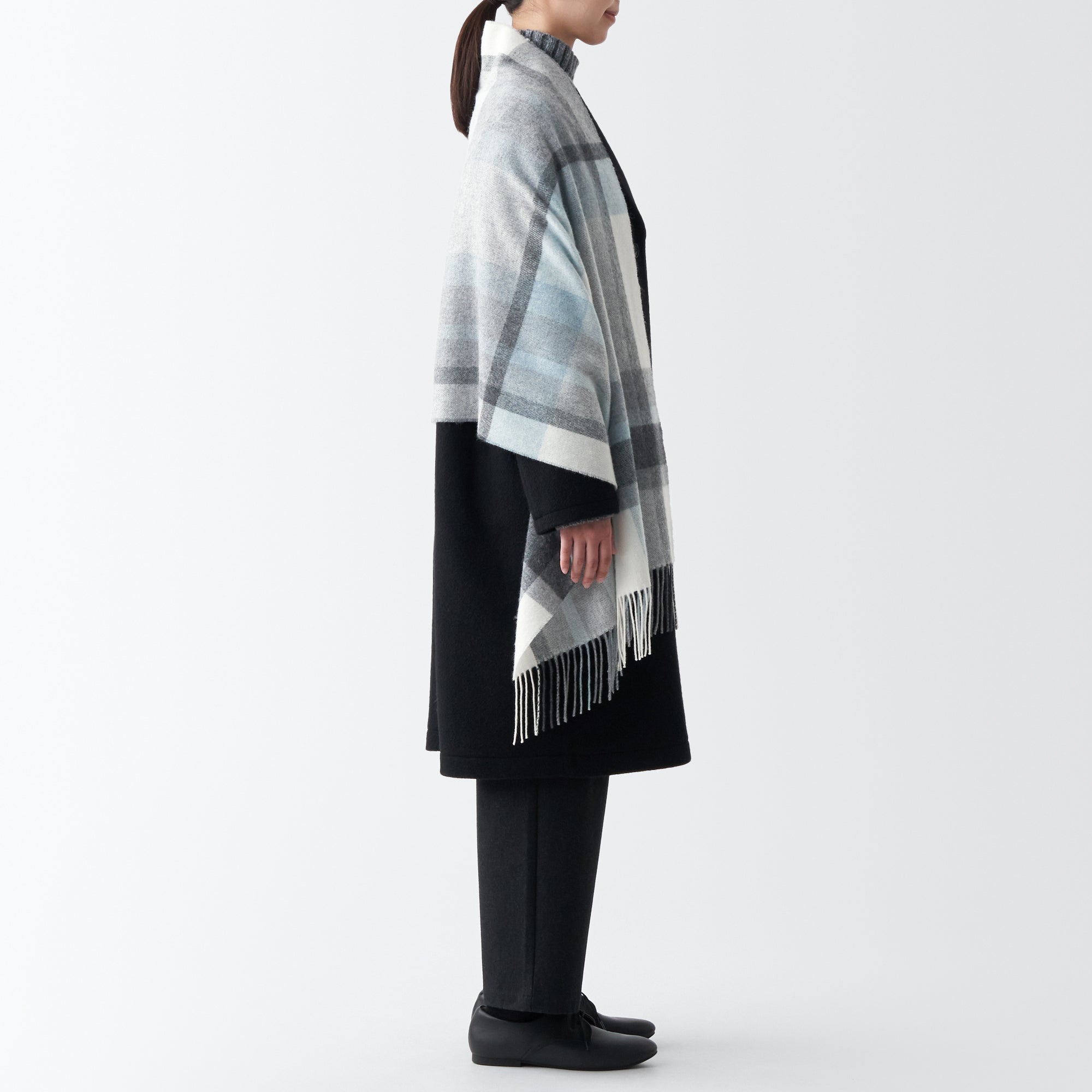 Wool 2-way Large Stole - Patterned - Image 15