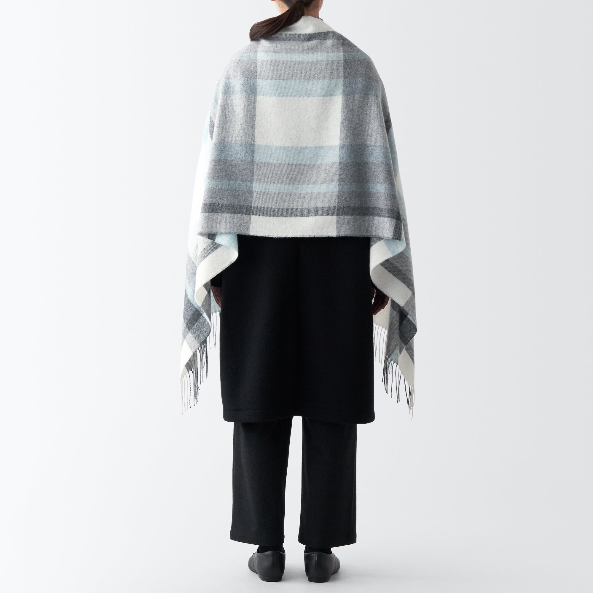 Wool 2-way Large Stole - Patterned - Image 16