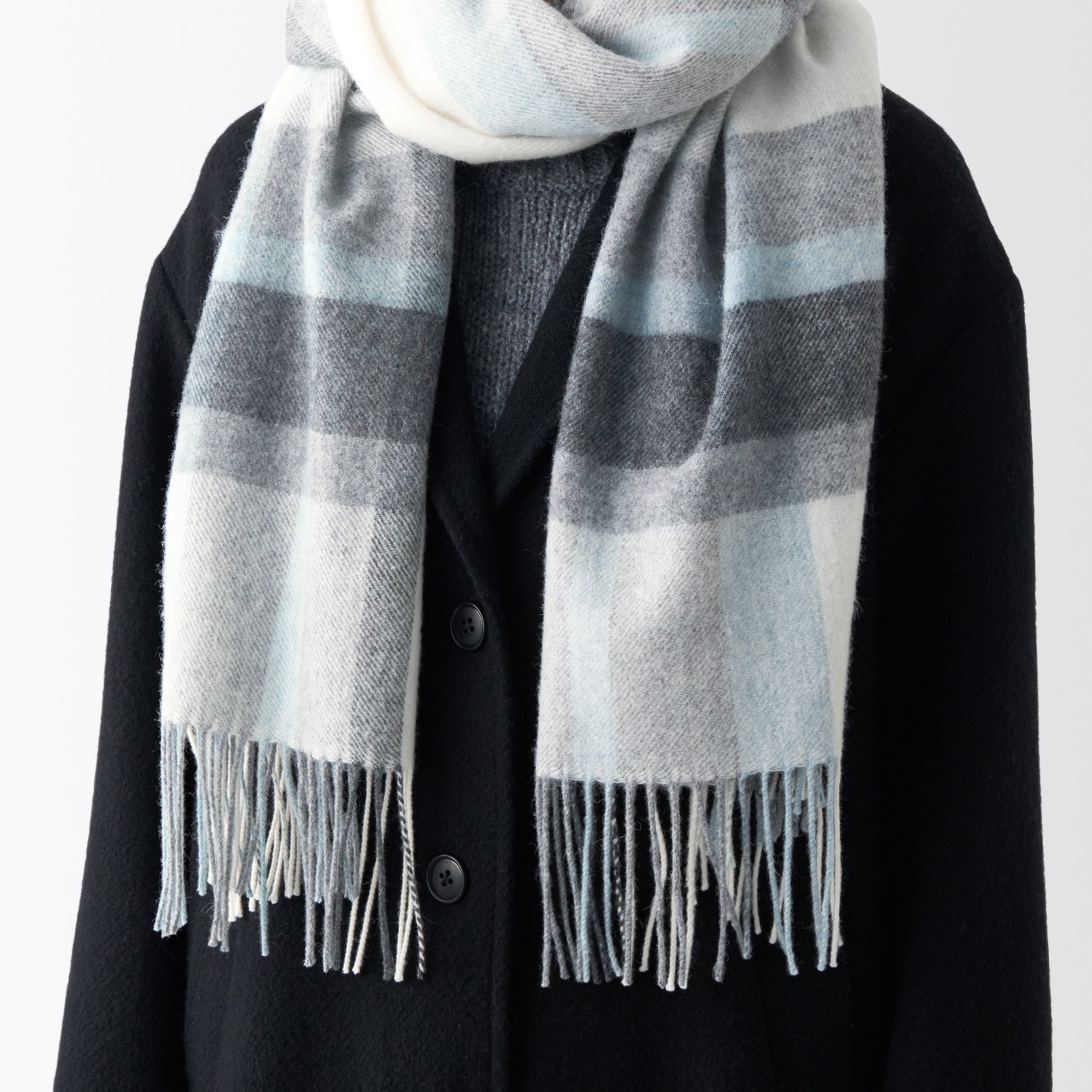 Wool 2-way Large Stole - Patterned - Image 17