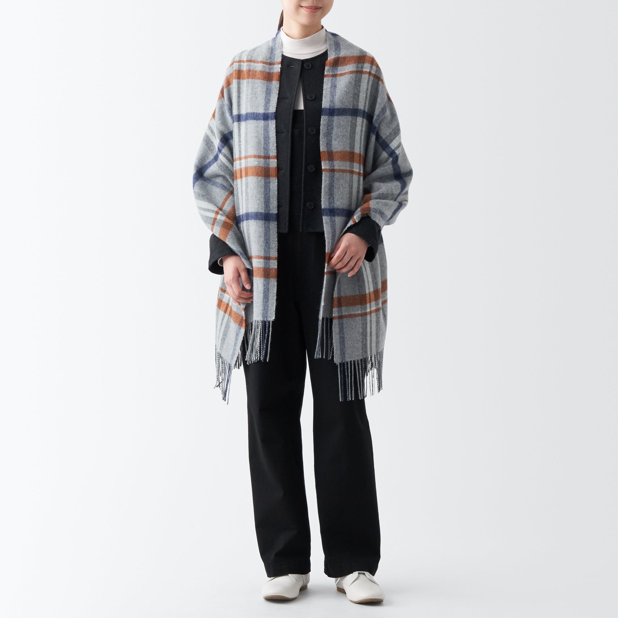 Wool 2-way Large Stole - Patterned - Image 22