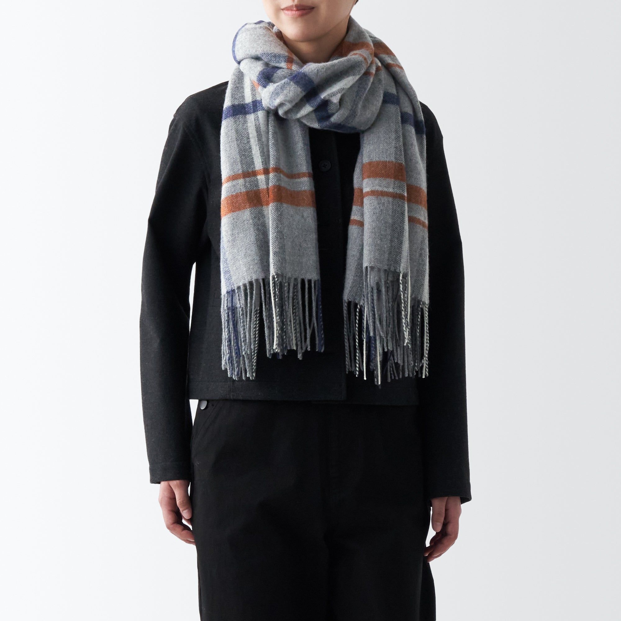 Wool 2-way Large Stole - Patterned - Image 21