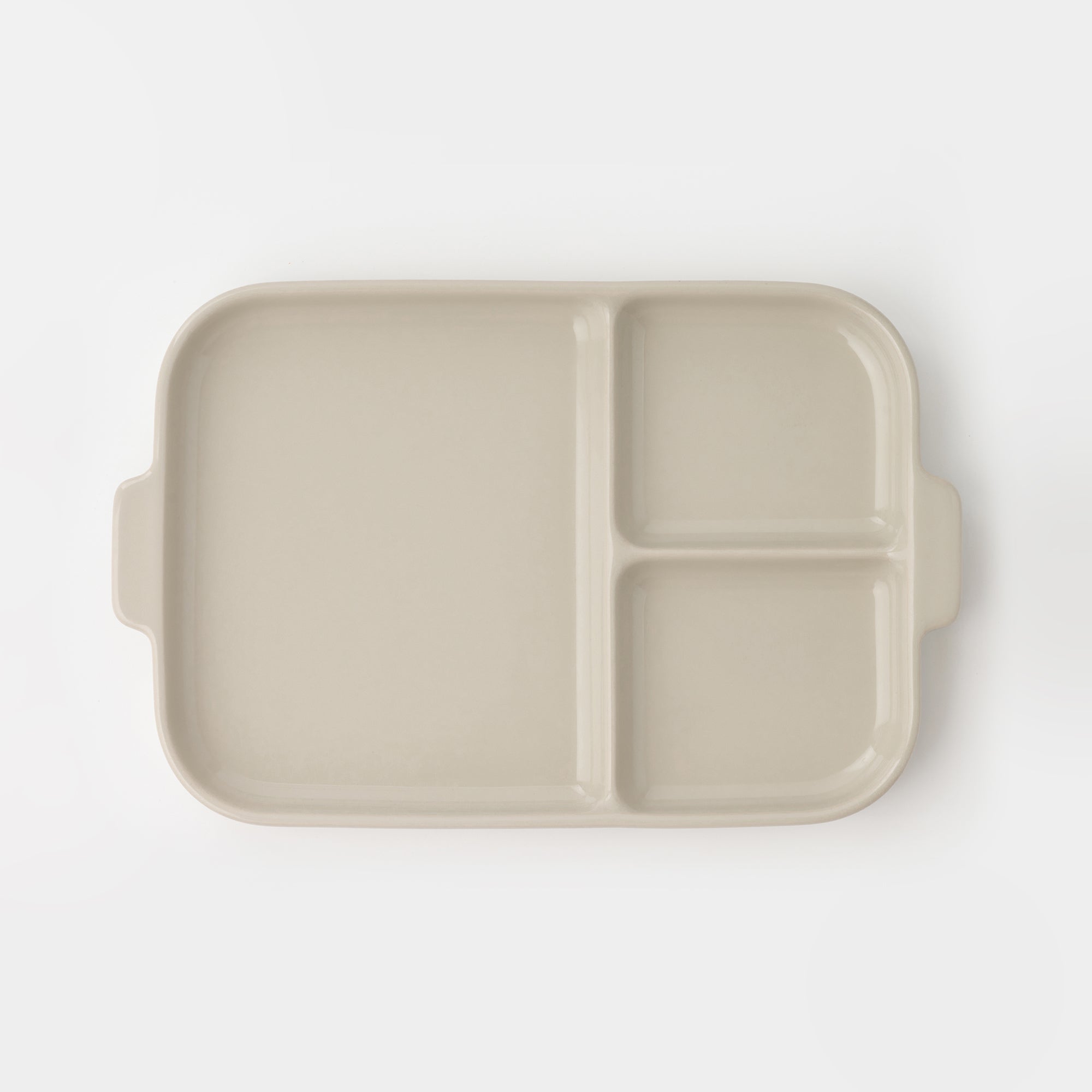 Stoneware Divided Plate - Gray Beige - Image 2