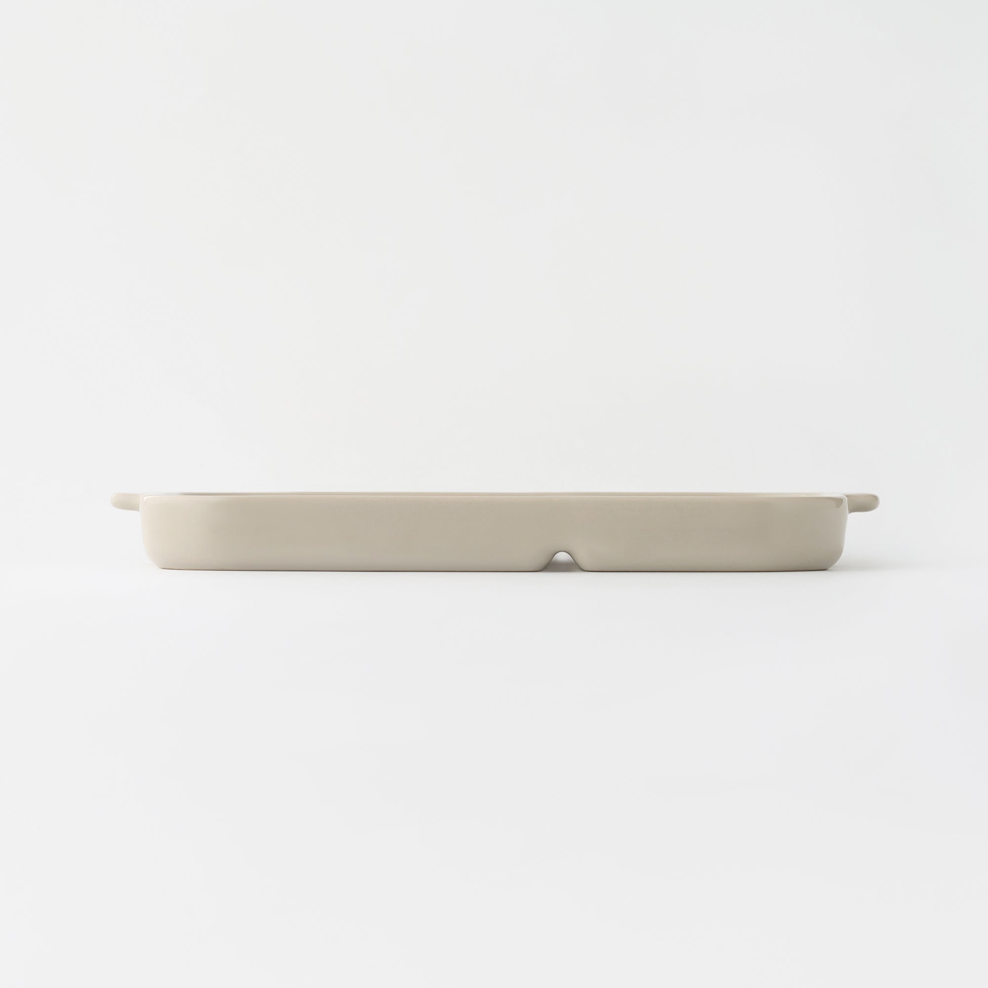 Stoneware Divided Plate - Gray Beige - Image 3