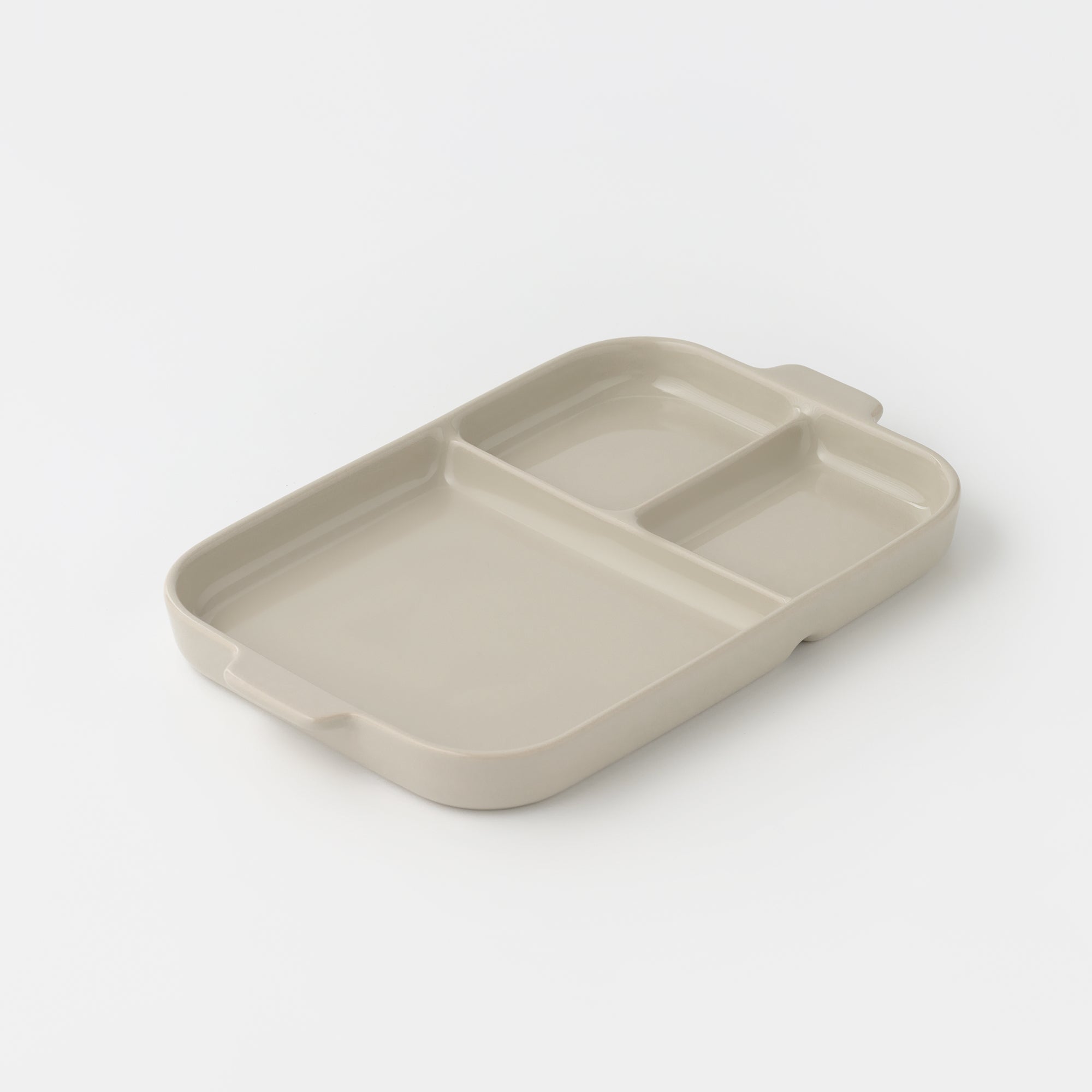 Stoneware Divided Plate - Gray Beige - Image 4