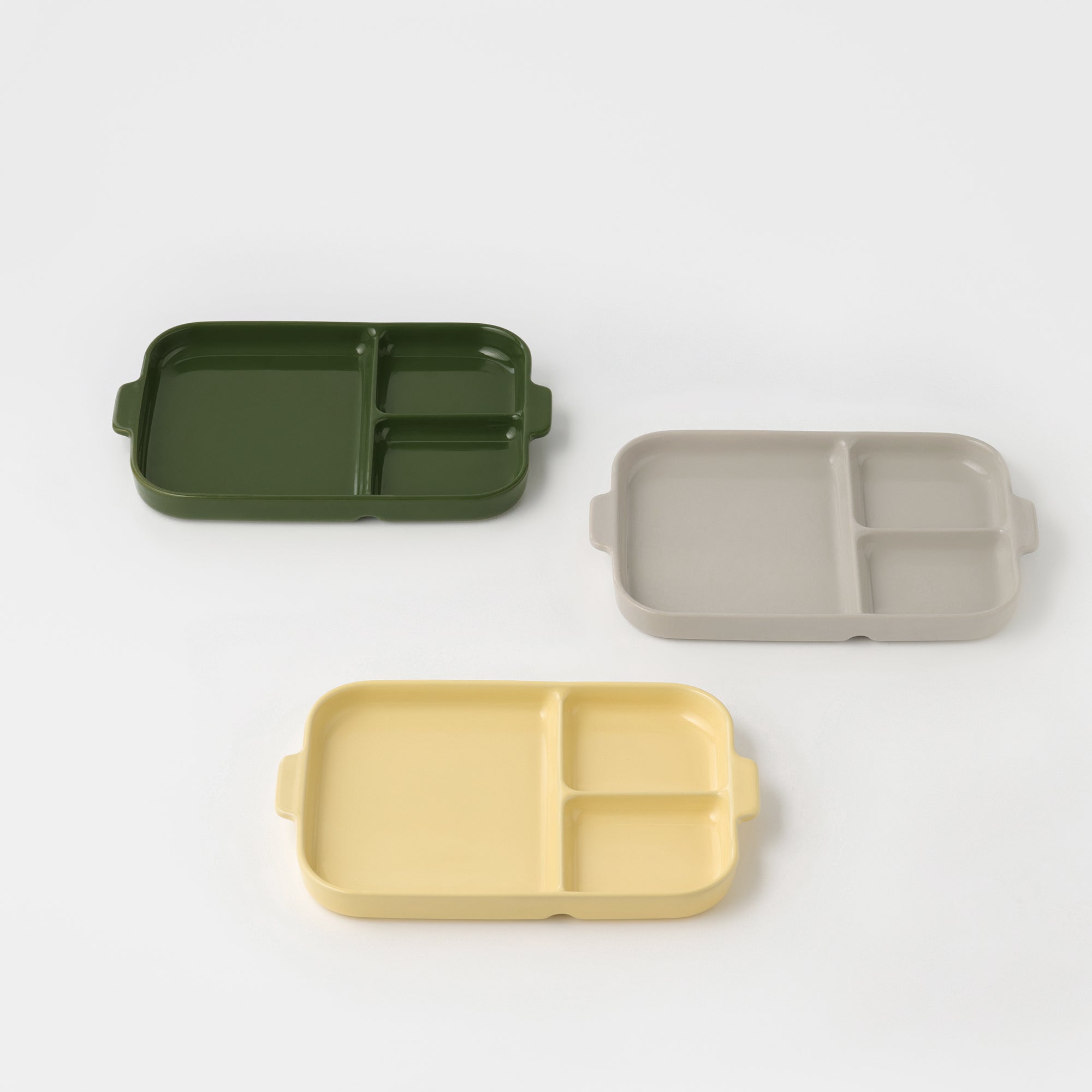 Stoneware Divided Plate - Gray Beige - Image 5