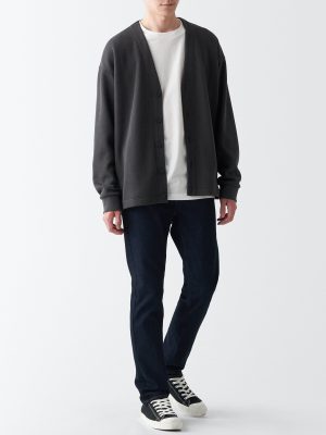 Men's Stretch Denim Slim Pants Dark Navy (L 30inch / 76cm)