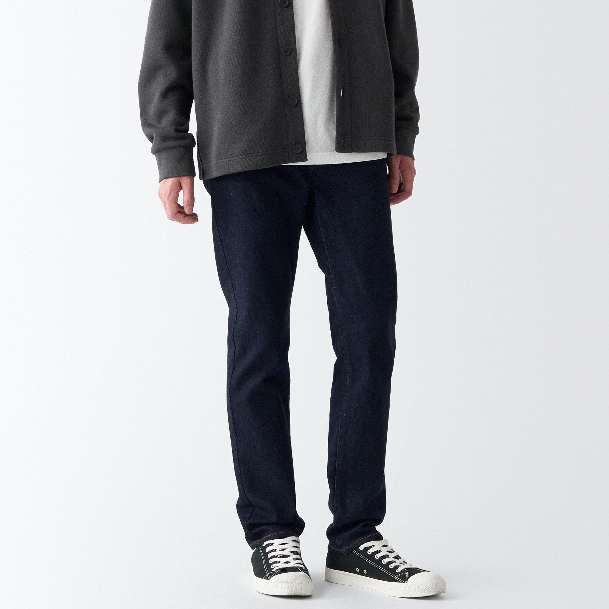 Men's Stretch Denim Slim Pants Dark Navy (L 30inch / 76cm) - Image 4