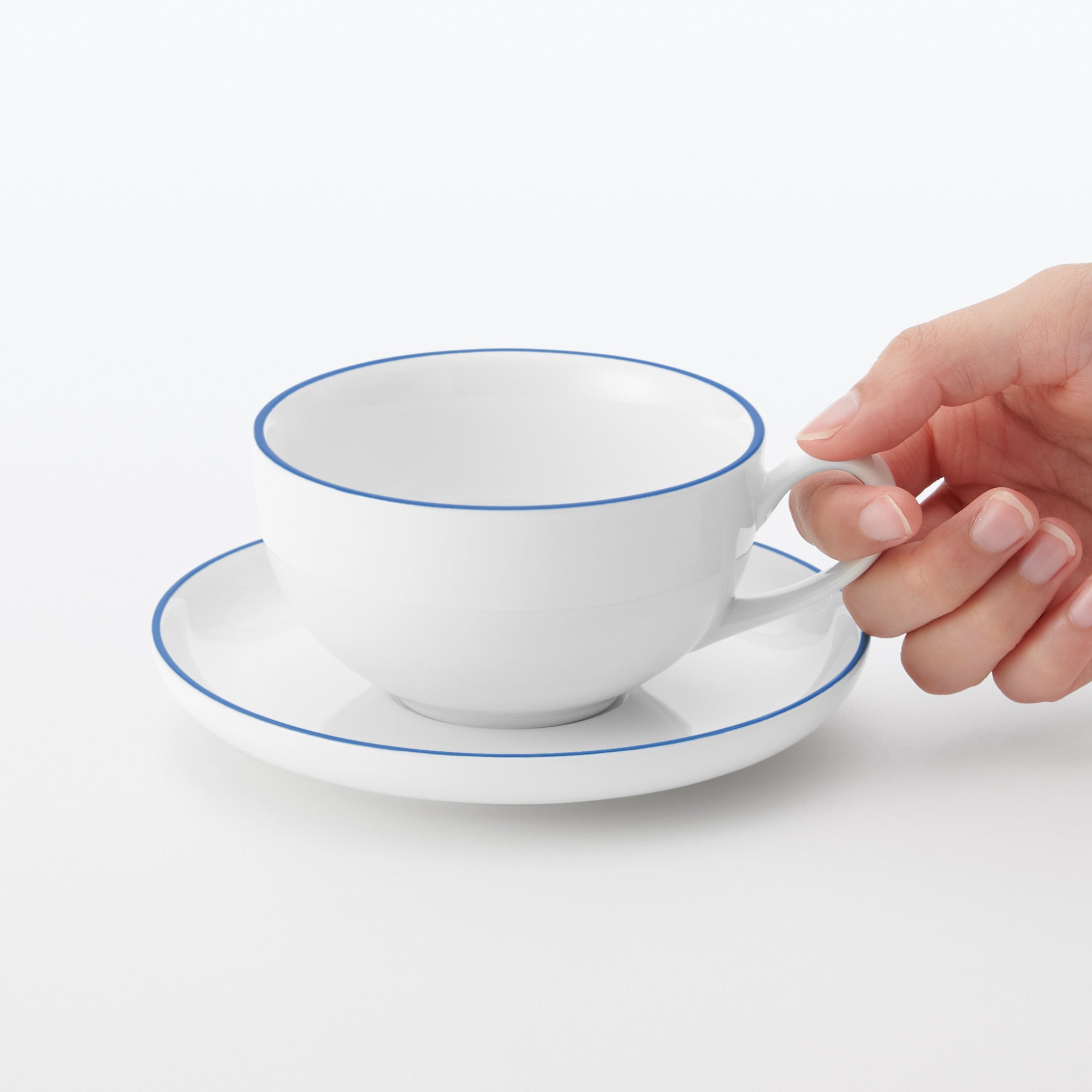 Everyday Tableware Tea Saucer - Blue Stripe - Image 2