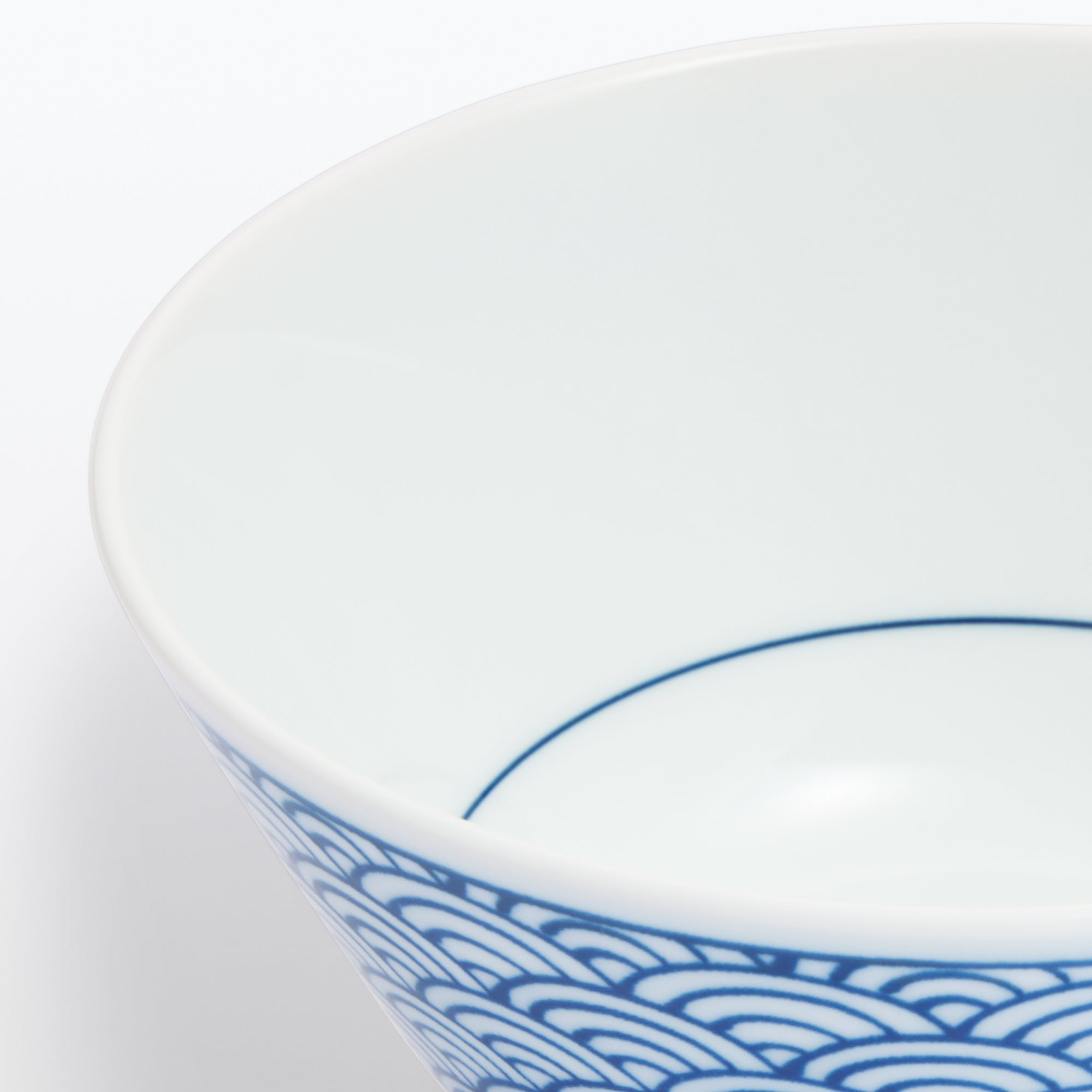 Hasami Ware Rice Bowl - Wave Pattern - Image 18