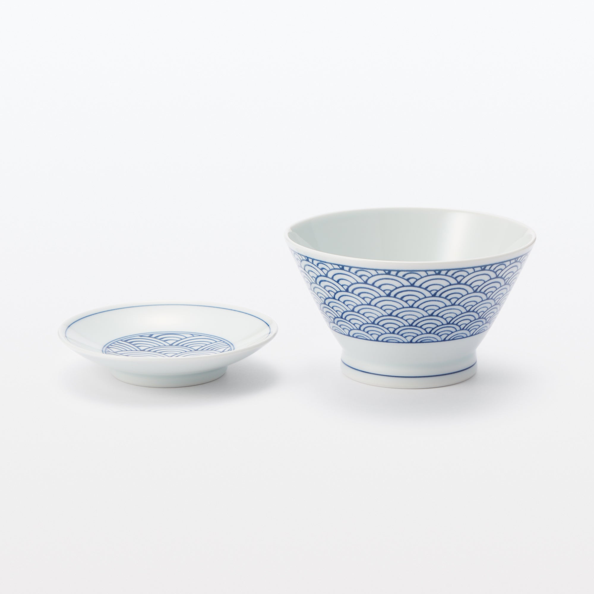 Hasami Ware Rice Bowl - Wave Pattern - Image 6