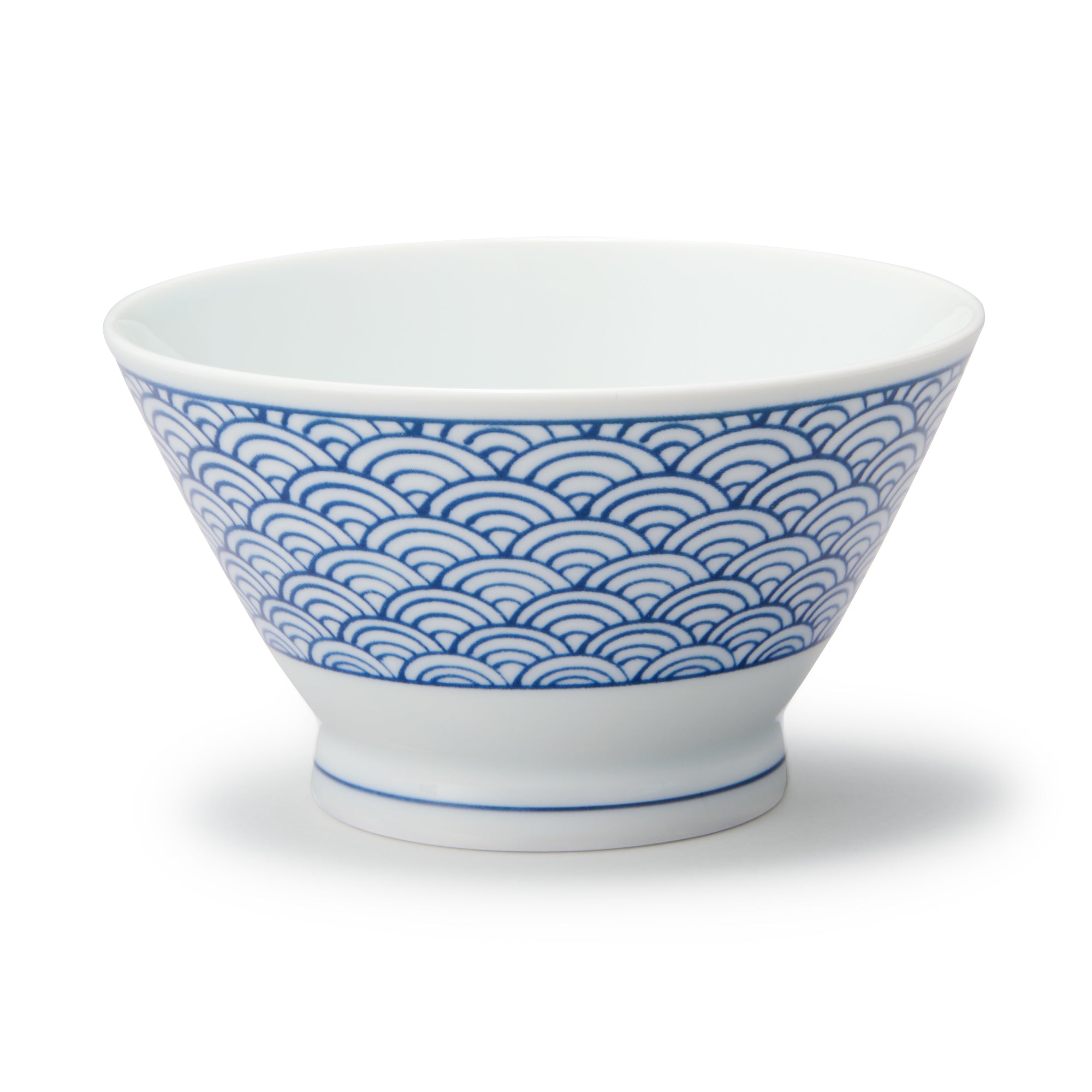 Hasami Ware Rice Bowl - Wave Pattern