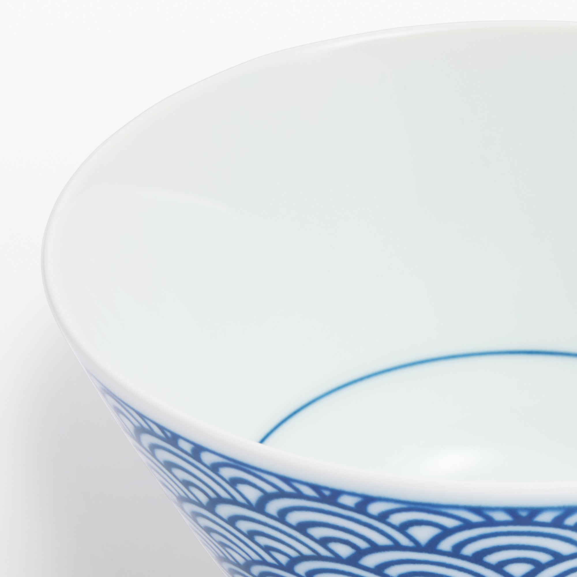 Hasami Ware Rice Bowl - Wave Pattern - Image 9