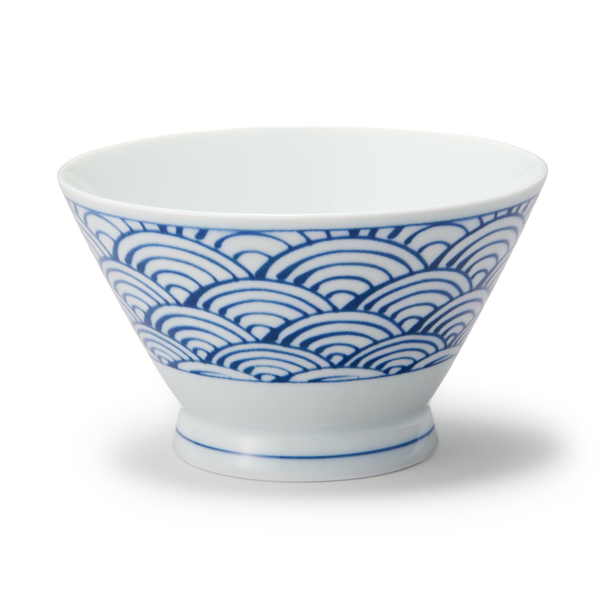 Hasami Ware Rice Bowl - Large Wave Pattern