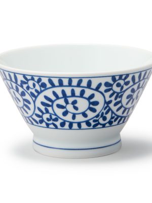 Hasami Ware Rice Bowl - Arabesque Pattern