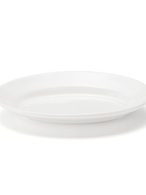 Porcelain Rimmed Oval Plate Medium - White