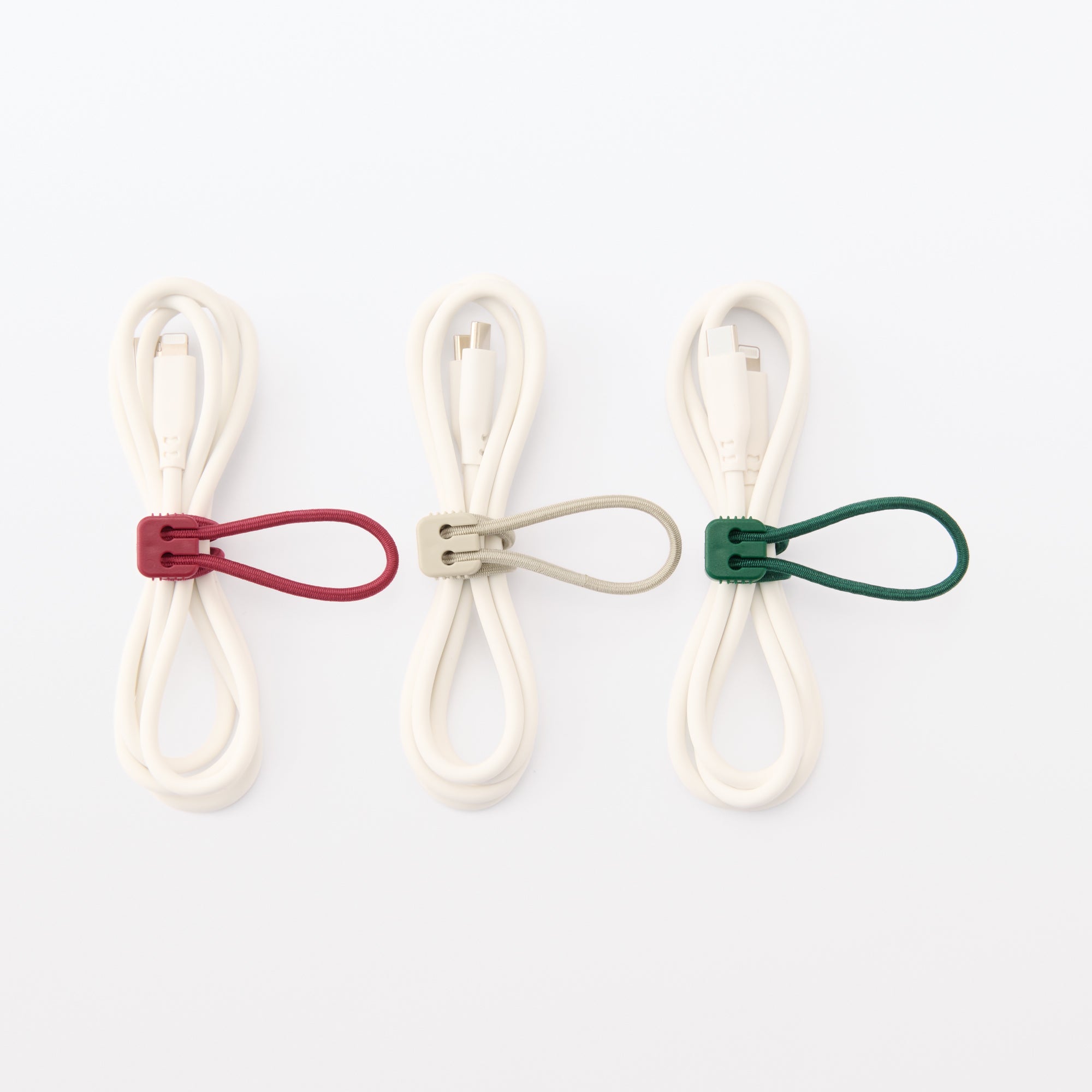 Rubber Tie-Down Strap 3 Pack - Red. Beige. Green - Image 4