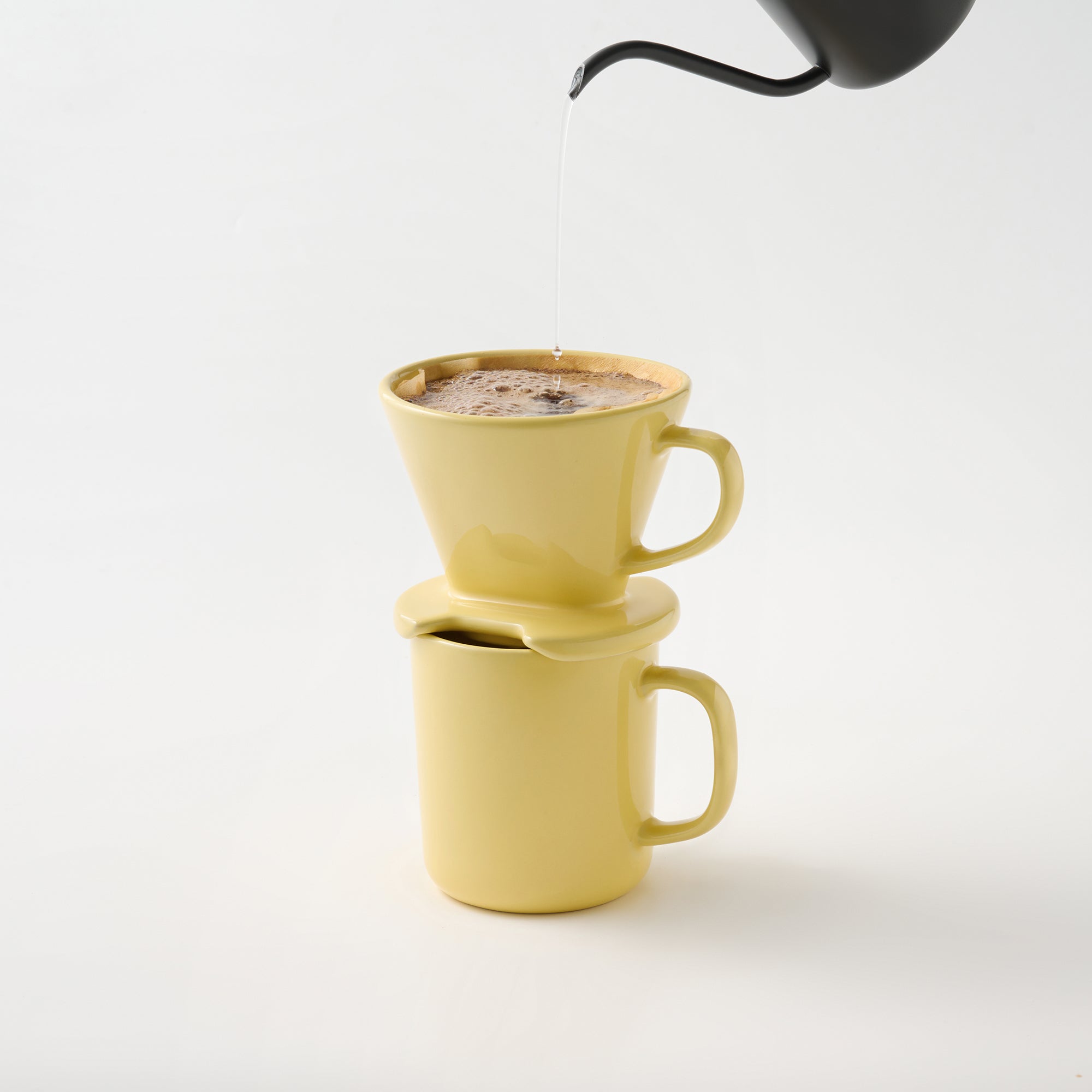 Stoneware Coffee Dripper - Light Yellow - Image 2
