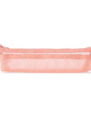 Nylon Mesh Pen Case with Gusset Thin - Pink