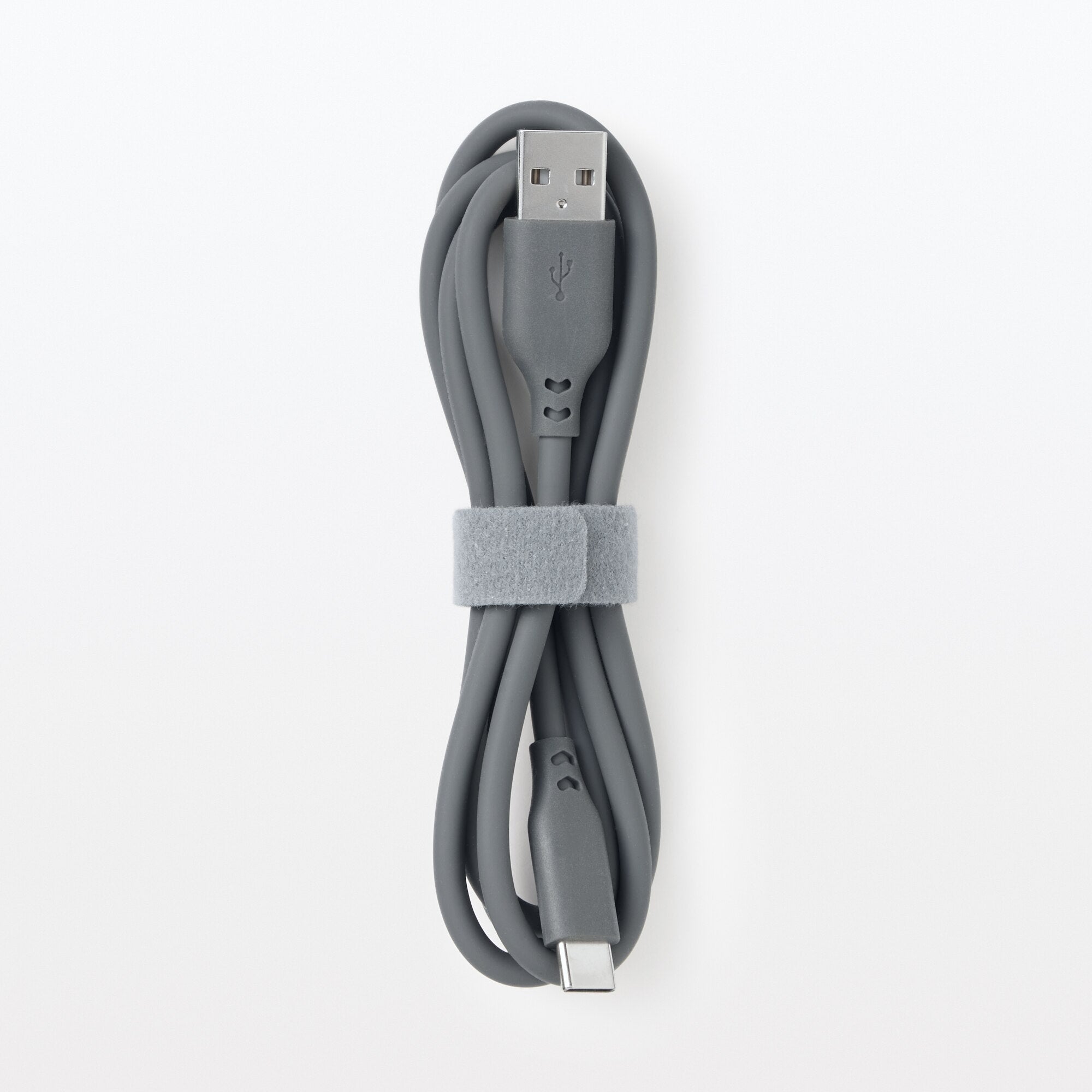 Soft and Tangle-free USB Cable - A to C - Gray - Image 2