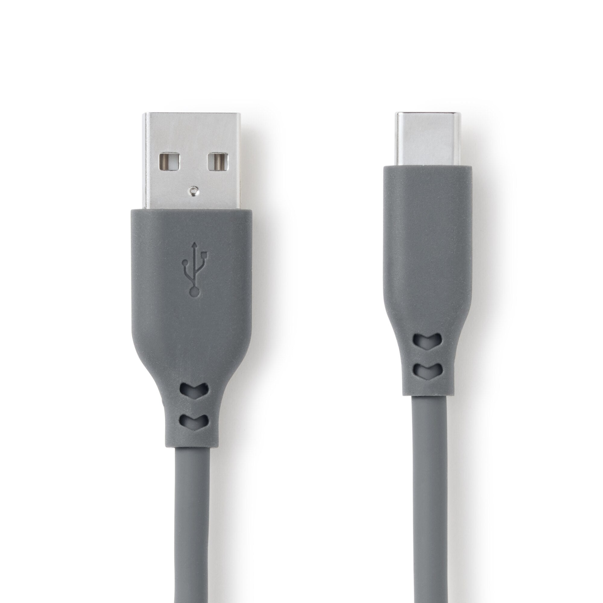 Soft and Tangle-free USB Cable - A to C - Gray