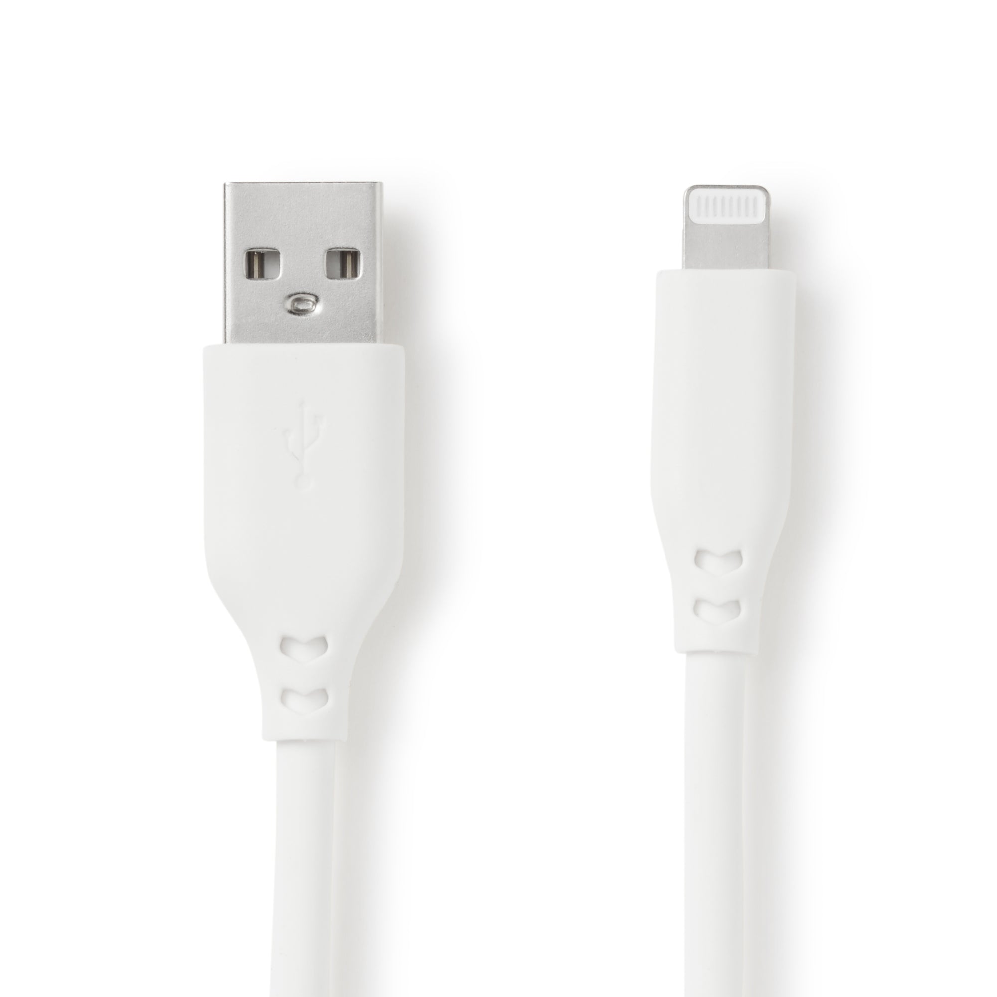 Soft and Tangle-free USB Cable - A to Lightning - White